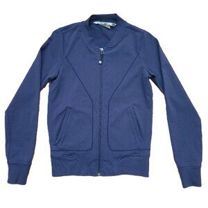 Athleta Women's Bombtastic Jacket Dress Blue Long Sleeve Baseball Style Size XXS